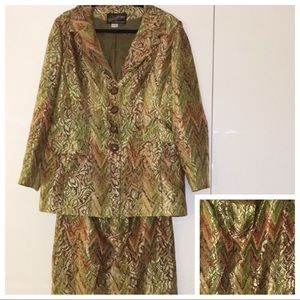 Rickie Freeman Jacquard Cocktail Suit